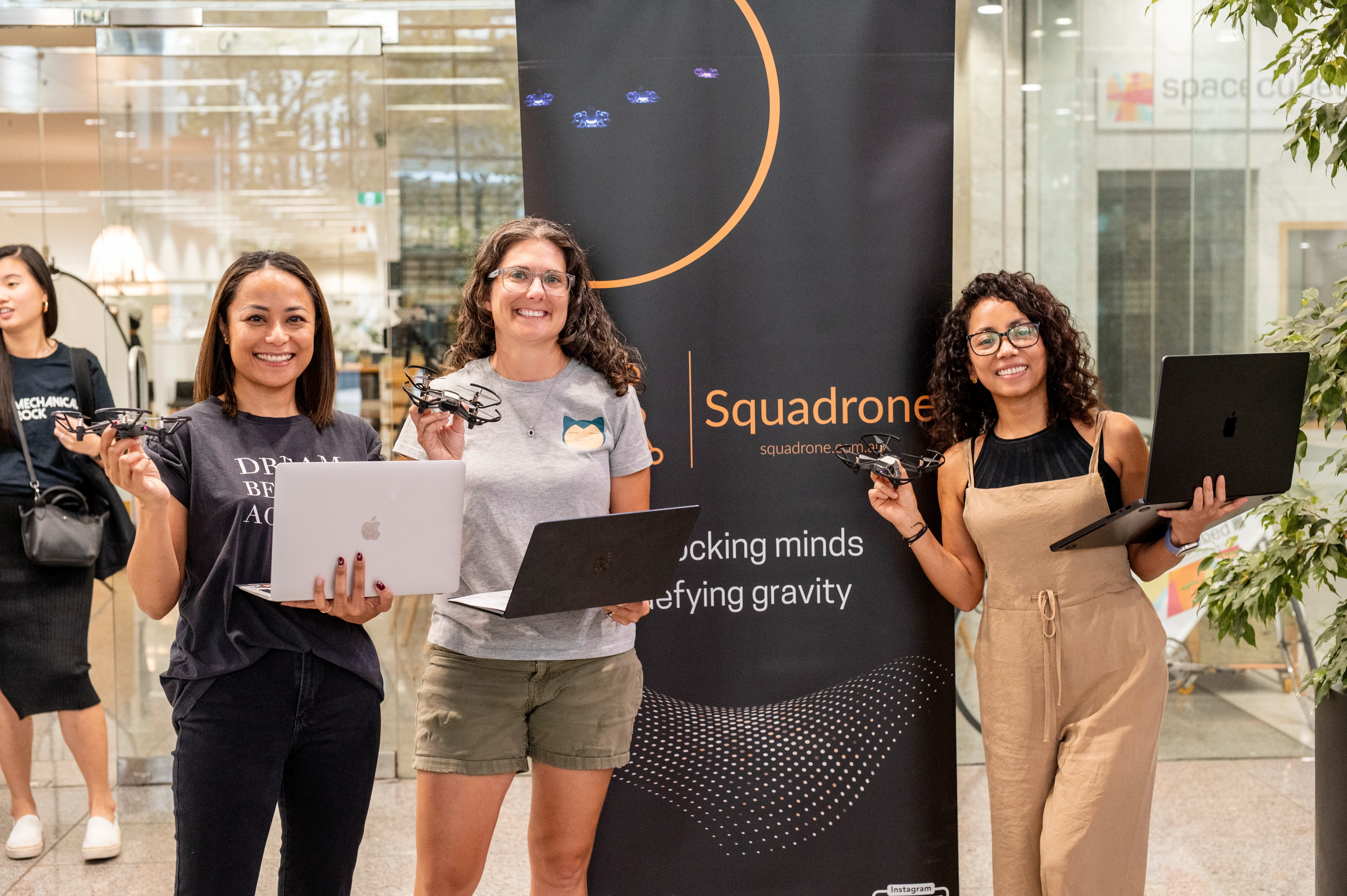 Attendees learning about drones at a She Codes Australia workshop